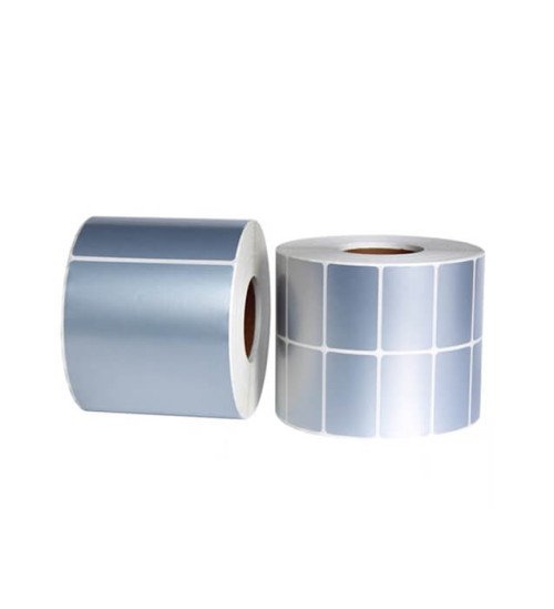 silver PET label roll